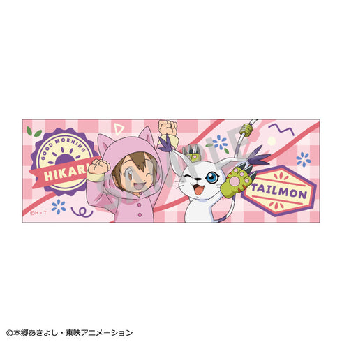 『デジモンアドベンチャー』ロングスクエア缶バッジ_ 八神ヒカリ&テイルモン/寝起き